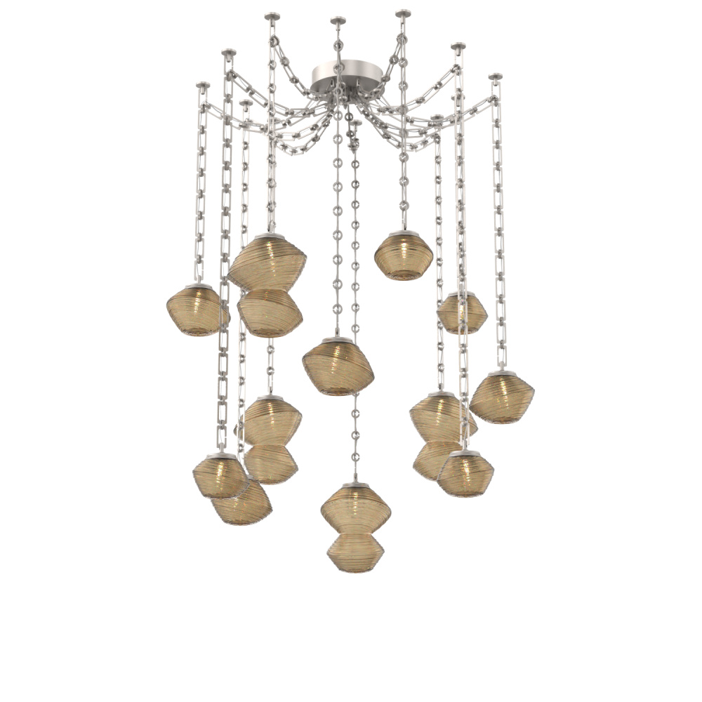 Mesa Multi Light Pendant Beige Silver