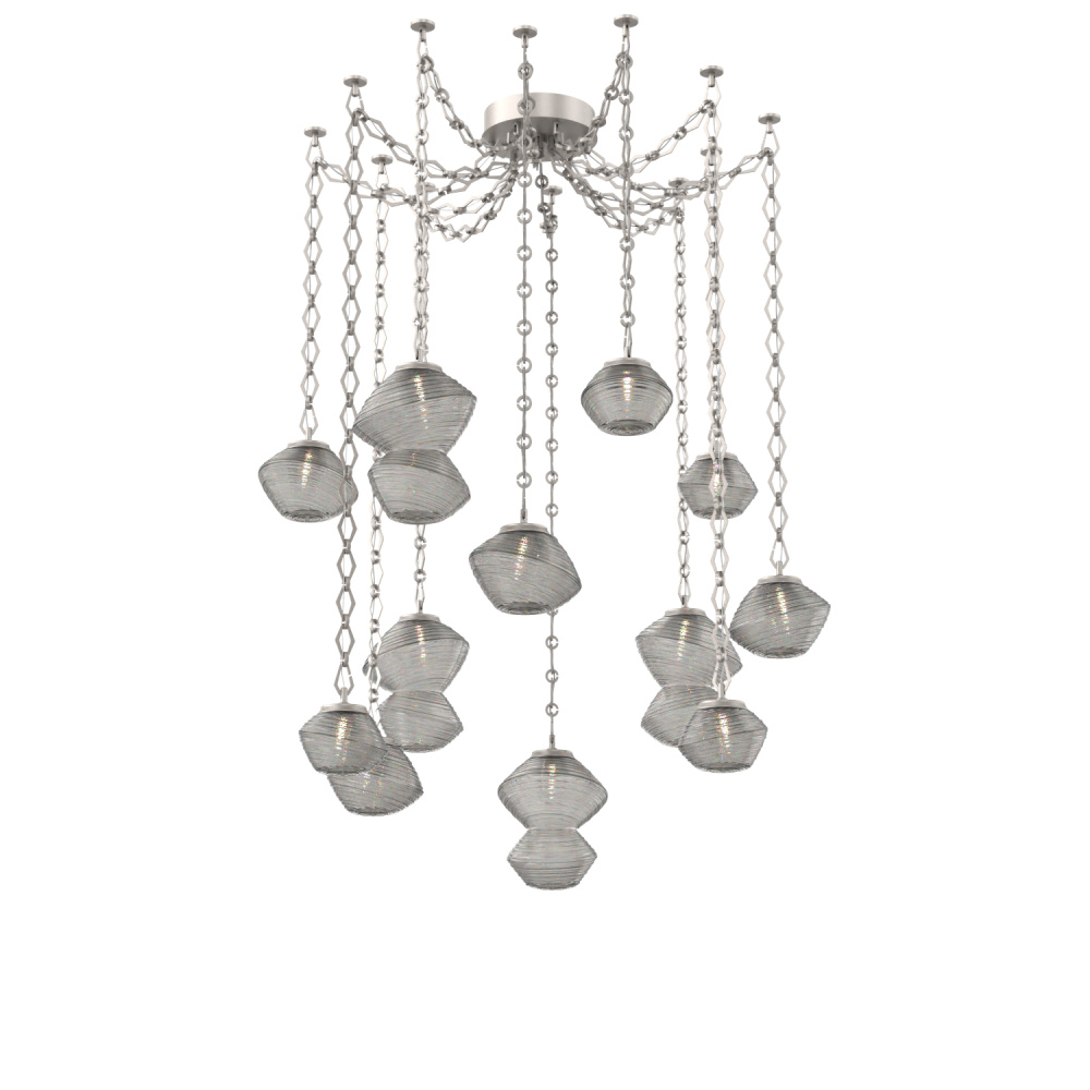 Mesa Multi Light Pendant Beige Silver
