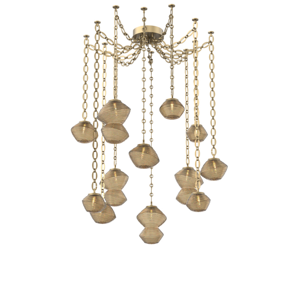 Mesa Multi Light Pendant Gilded Brass