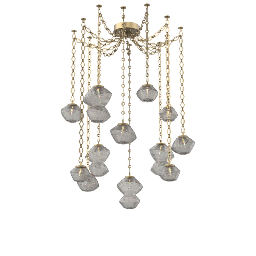 Mesa Multi Light Pendant Gilded Brass