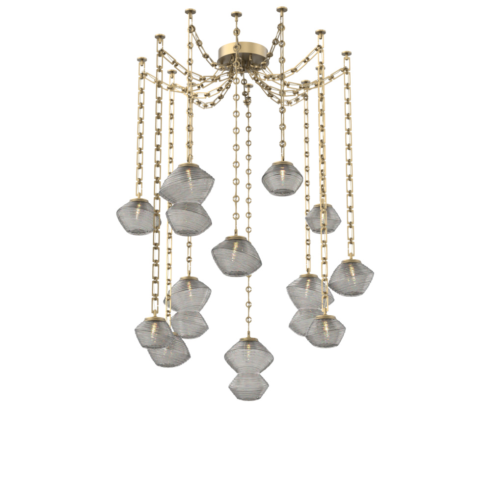 Mesa Multi Light Pendant Gilded Brass