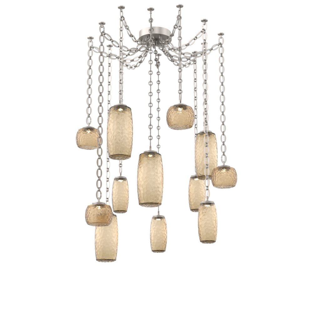 Vessel Multi Light Pendant Beige Silver