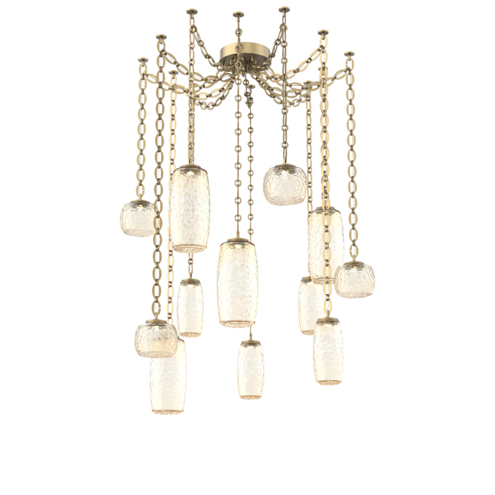 Vessel Multi Light Pendant Gilded Brass