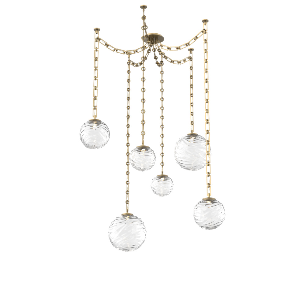 Gaia Multi Light Pendant Gilded Brass