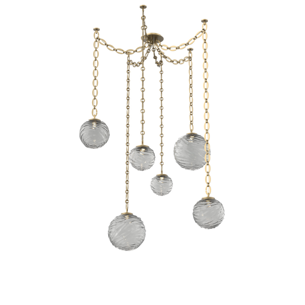 Gaia Multi Light Pendant Gilded Brass