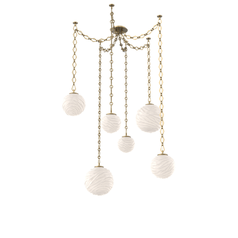 Gaia Multi Light Pendant Gilded Brass