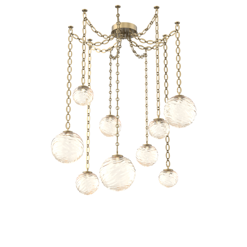 Gaia Multi Light Pendant Gilded Brass