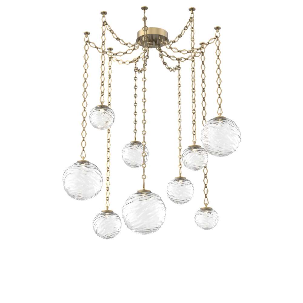 Gaia Multi Light Pendant Gilded Brass