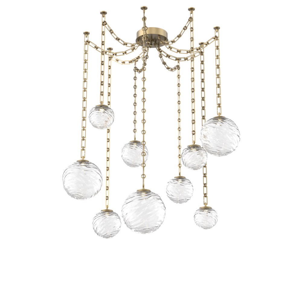 Gaia Multi Light Pendant Gilded Brass