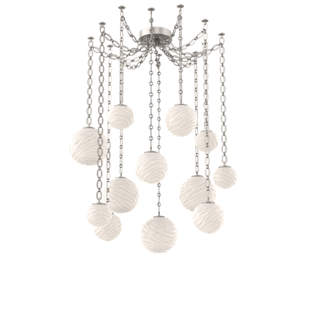 Gaia Multi Light Pendant Beige Silver