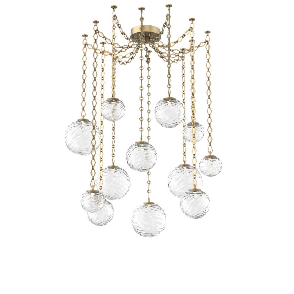 Gaia Multi Light Pendant Gilded Brass