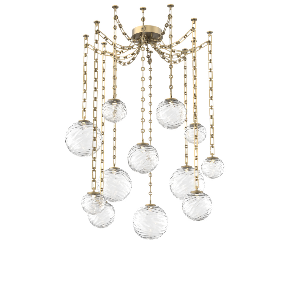 Gaia Multi Light Pendant Gilded Brass