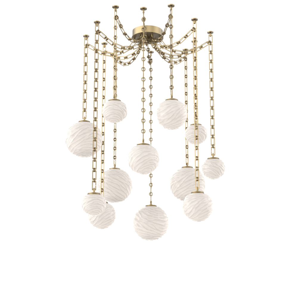 Gaia Multi Light Pendant Gilded Brass