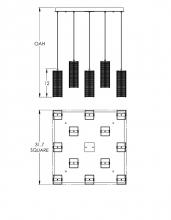 Hammerton CHB0020-12-MB-F-C01-L3 - Downtown Mesh Square 12pc Multi-Pendant