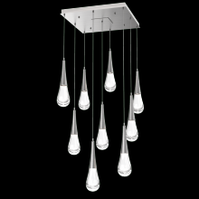 Hammerton CHB0078-09-SN-C-C01-L1 - Raindrop Square 9pc Multi-Pendant