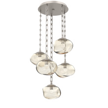 Hammerton CNB0068-05-BS-FA-CH3-L3 - Nova Round 5pc Multi-Pendant with Chain (LED)