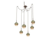Hammerton SCB0093-06-BB-A-C01-L1-GE - Cabochon Round 6pc Swag Multi-Pendant