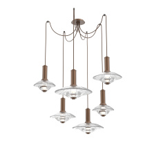 Hammerton SCB0098-06-BB-CG-C01-L3 - Cirrus Round 6pc Swag Multi-Pendant Chandelier