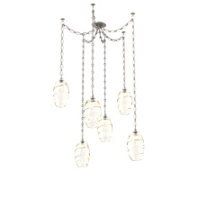 Hammerton SNB0035-06-BS-OA-CH1-E2 - Ellisse Multi Light Pendant Multi Port Canopy Beige Silver