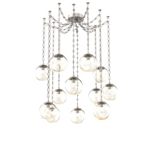 Hammerton SNB0062-12-BS-A-CH1-E2 - Aster Bulb Multi Light Pendant Multi Port Canopy Beige Silver