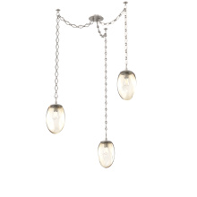 Hammerton SNB0063-03-BS-A-CH1-E2 - Meteo Bulb Multi Light Pendant Multi Port Canopy Beige Silver