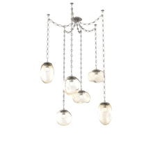 Hammerton SNB0069-06-BS-FA-CH1-L1 - Cosmos LED Multi Light Pendant Beige Silver