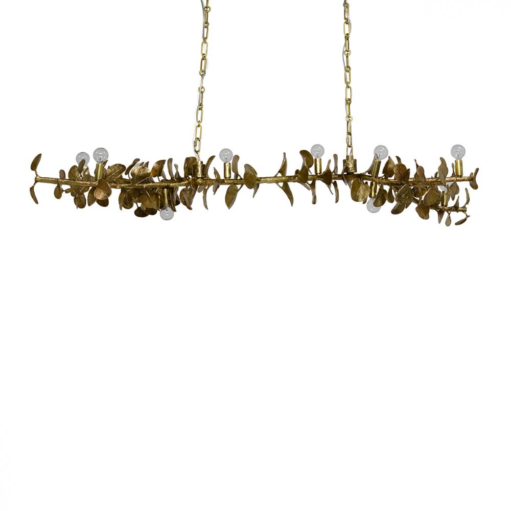 EUCALYPTUS LEAF BRASS CHANDELIER