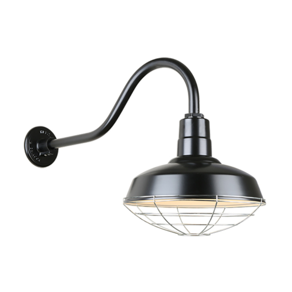 16" Gooseneck Barn Light Warehouse Shade, HL-A Arm