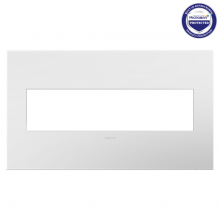Legrand AWP4GWHW4 - adorne Gloss White-on-White Four-Gang Screwless Wall Plate with Microban