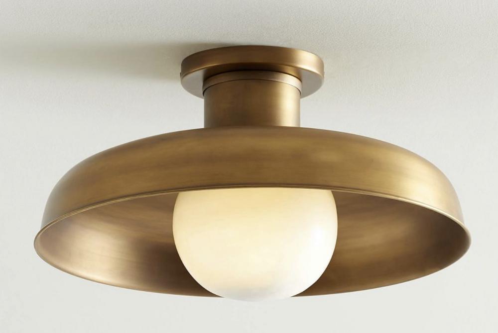 PB-Carneros Outdoor Flush Mount - Brass/White