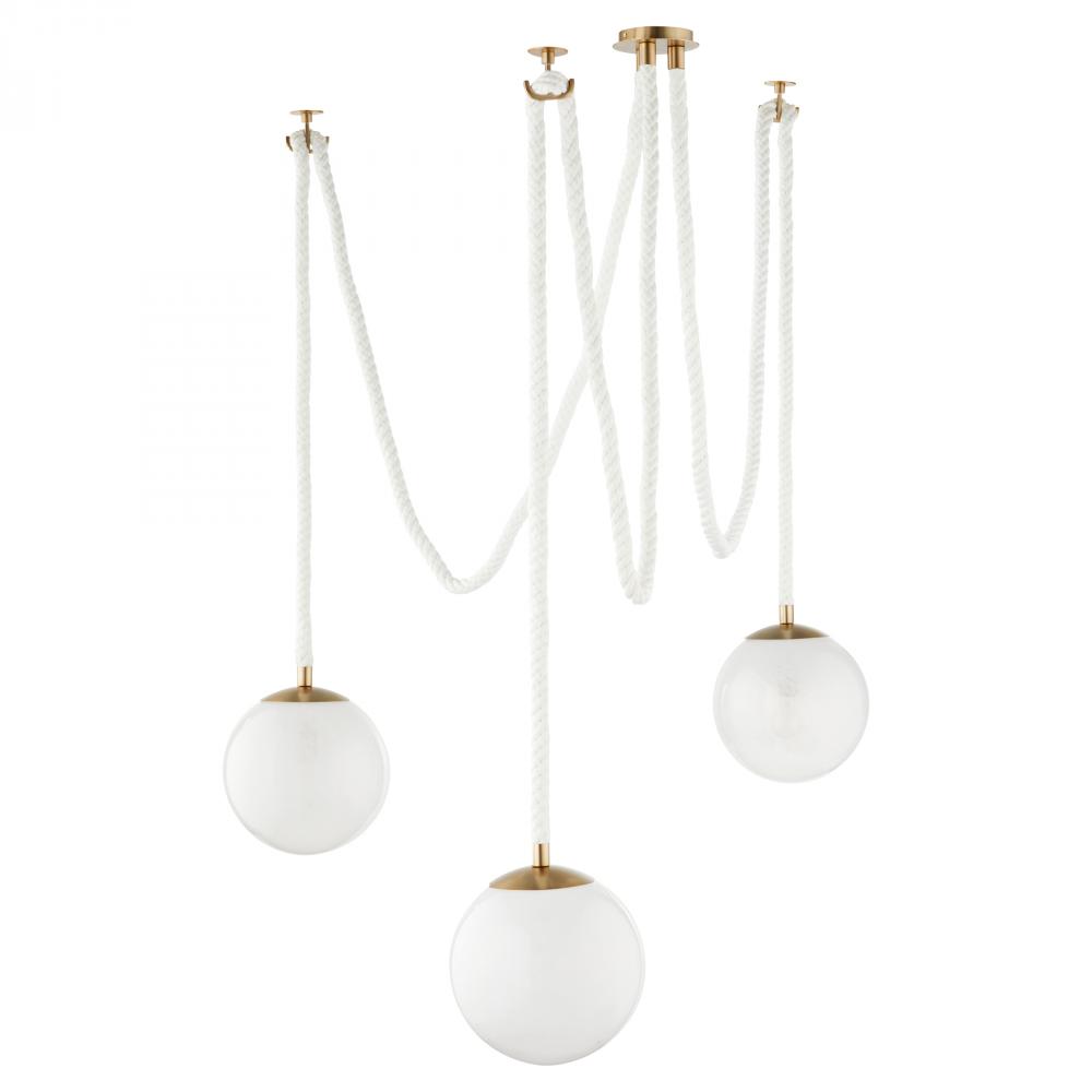 Rockport 3 Light Pendant | Aged Brass