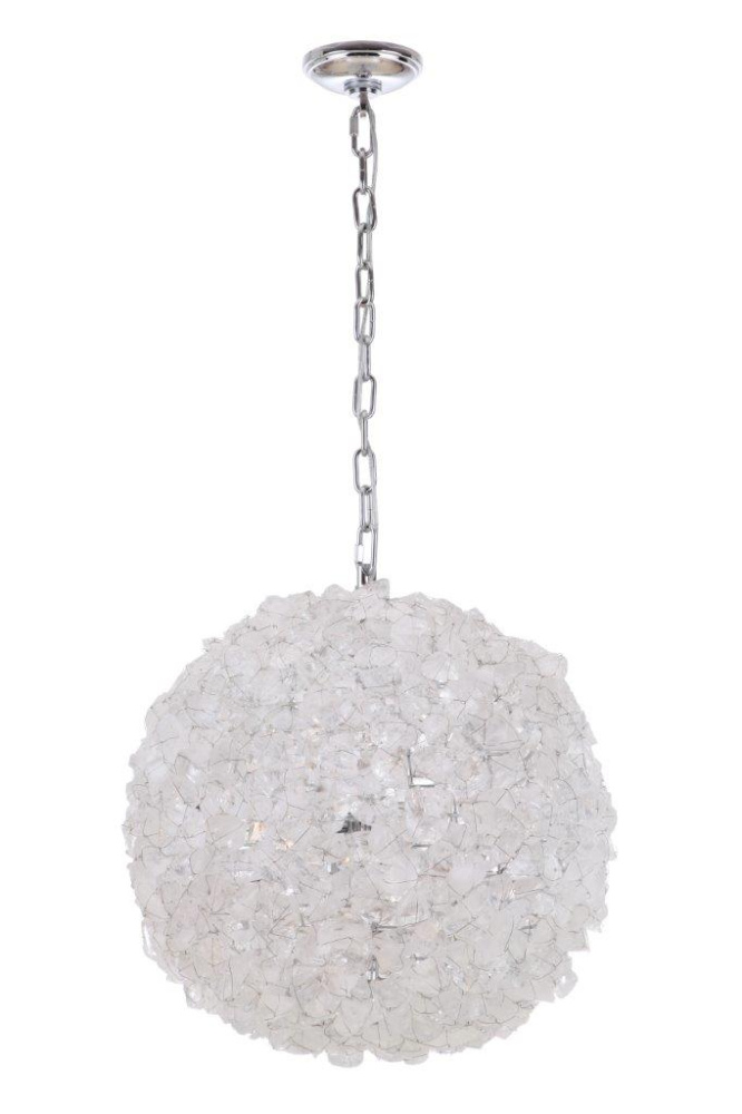 Roxx 4 Light X-Large Pendant in Chrome w/Quartz Crystals