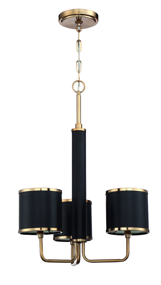 Quinn 3 Light Chandelier in Satin Brass