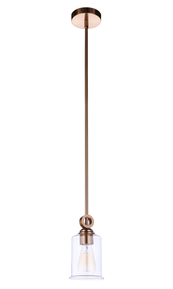 Romero 1 Light Mini Pendant in Satin Brass