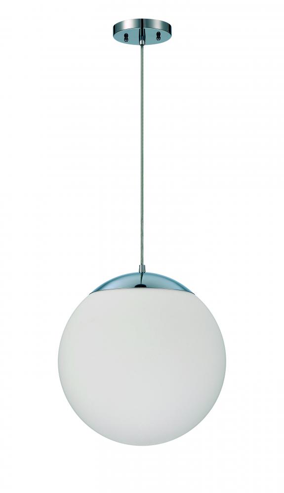 1 Light Large Pendant with White Glass