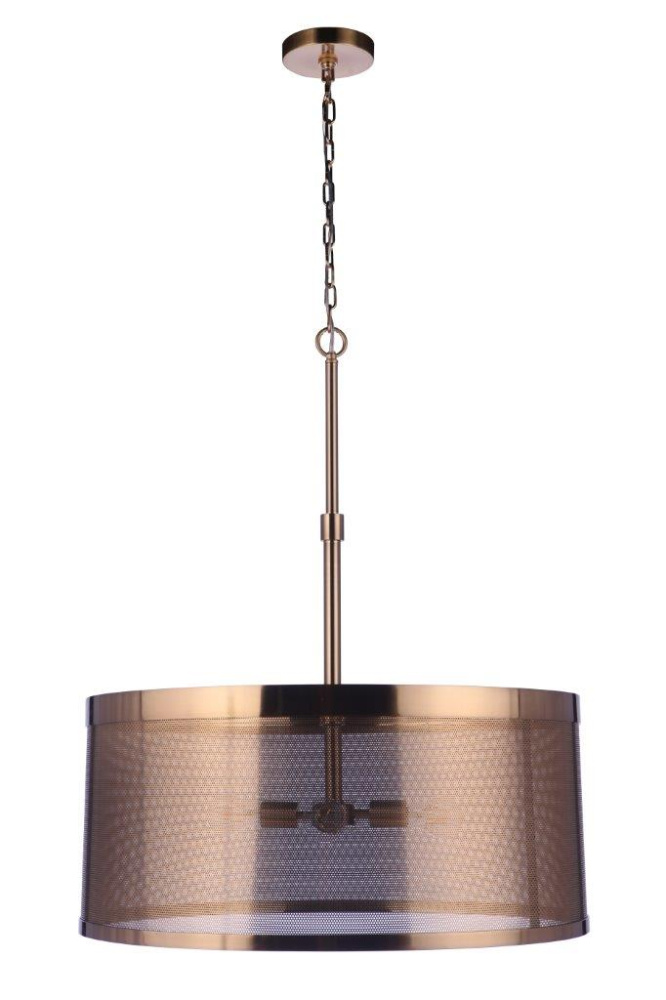 Mesh 4 Light Pendant in Satin Brass