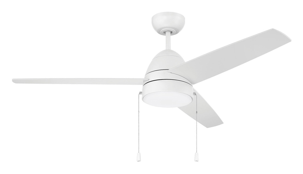 52" Ceiling Fan w/Blades, 3 CCT LED Disk, AC motor, Pull Chain