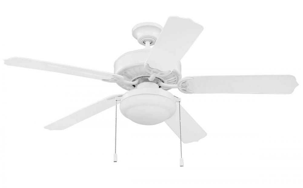 52" Ceiling Fan w/Blades & LED Light Kit, Wet Rated