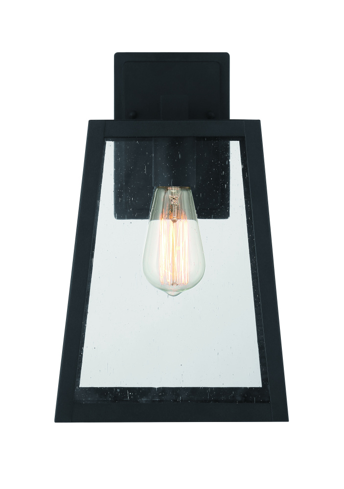 Dunn 1 Light Large Outdoor Wall Lantern in Textured Black