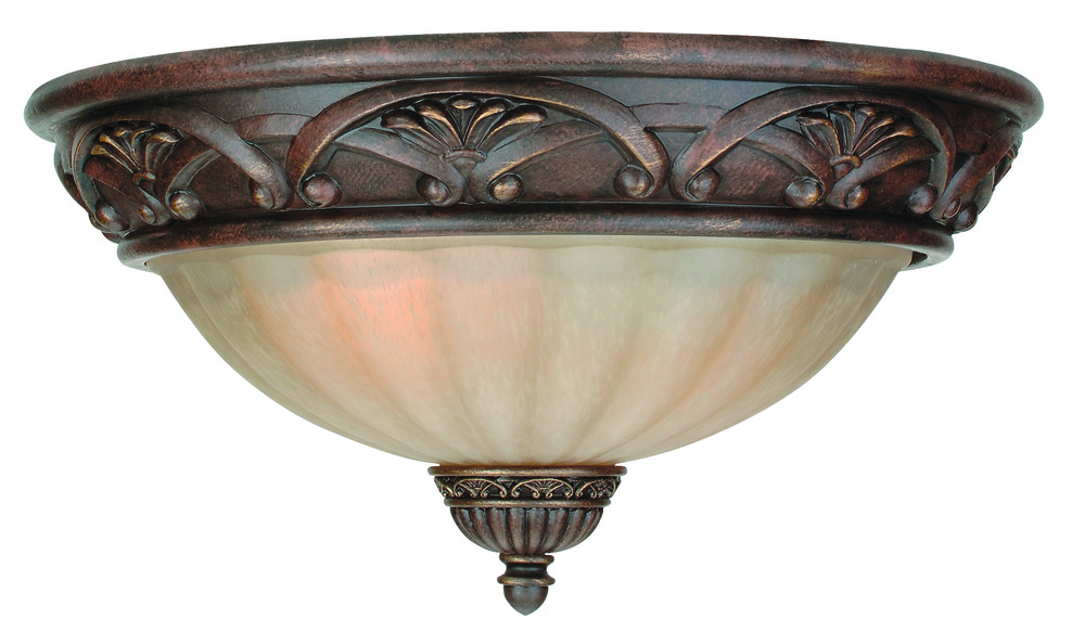 13" Tea-Stained Glass Flushmount