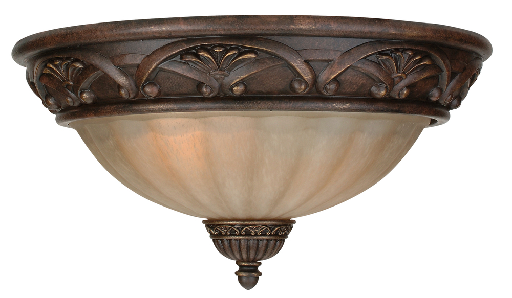 16" Tea-Stained Glass Flushmount