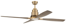 Craftmade RIC60SB4 - Ricasso 60" 4-Blade Ceiling Fan in Satin Brass w/ Driftwood Blades; Light Kit Included (optional