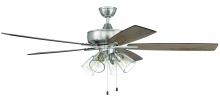 Craftmade S104BNK5-60DWGWN - Super Pro 104 60" 5-Blade Ceiling Fan in Brushed Polished Nickel w/ Driftwood/Grey Walnut Blades
