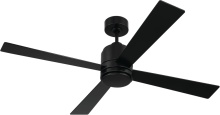 Craftmade MCY52FB4 - McCoy 52" 4-Blade Ceiling Fan in Flat Black w/ Flat Black Blades; Light Kit Included (optional)