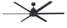 Craftmade MND72FB6 - Mondo 72" 6-Blade Indoor/Outdoor (Damp) Ceiling Fan in Flat Black w/ Flat Black Blades