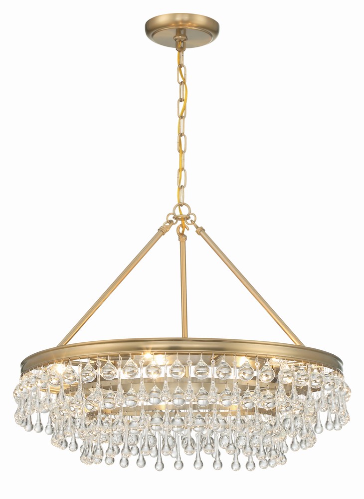 Calypso 25'' Crystal Teardrop Vibrant Gold Chandelier