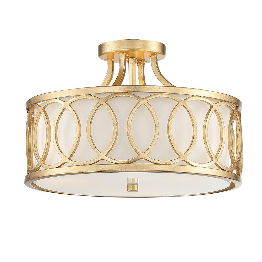 Libby Langdon Graham 15'' Antique Gold Semi Flush Mount