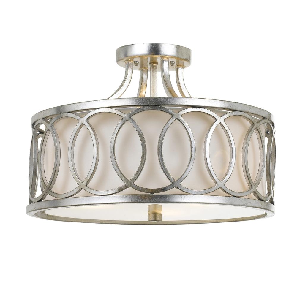 Libby Langdon Graham 15'' Antique Silver Semi Flush Mount