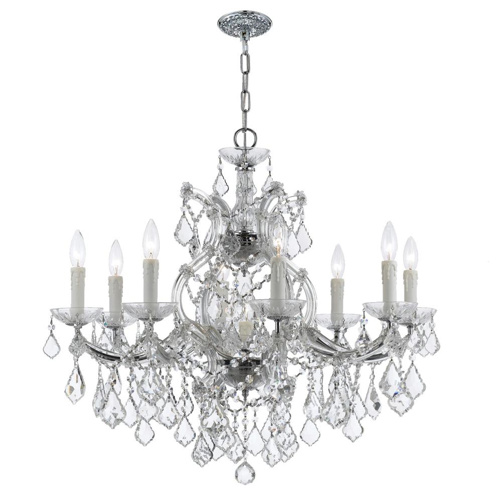 Maria Theresa 26'' Hand Cut Crystal Polished Chrome Chandelier