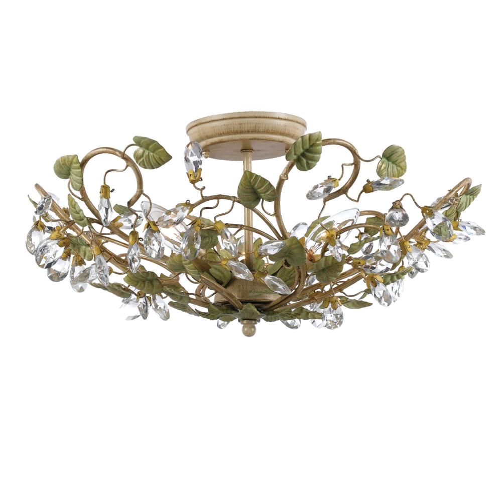Josie 20.5'' Champagne Green Tea Semi Flush Mount